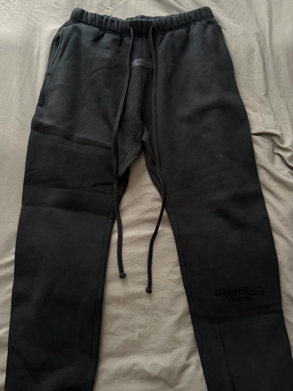 Essentials Black Drawstring Sweatpants